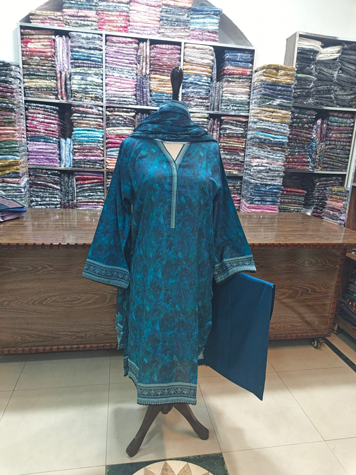 Bin saeed premium lawn stiched shirt trouser 3pc Dself