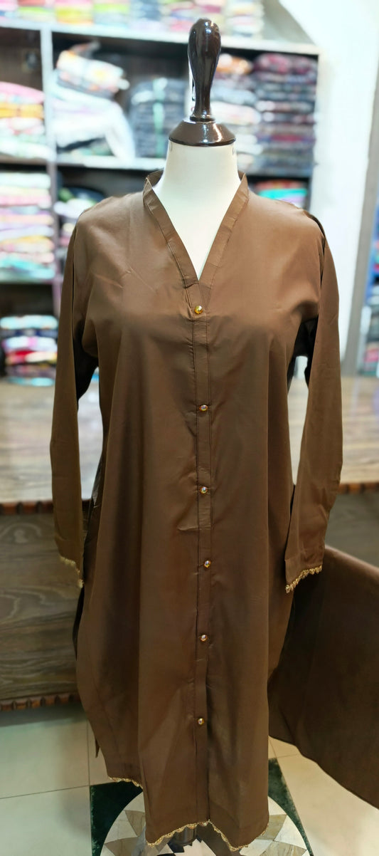 Solid pure cotton co Ord set