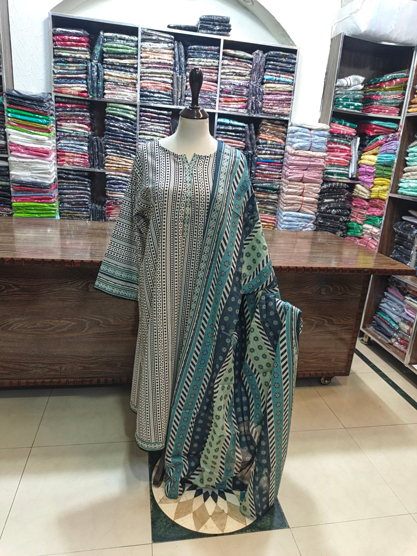 Binsaeed premium lawn stiched shirt trouser 3 pc wtchk
