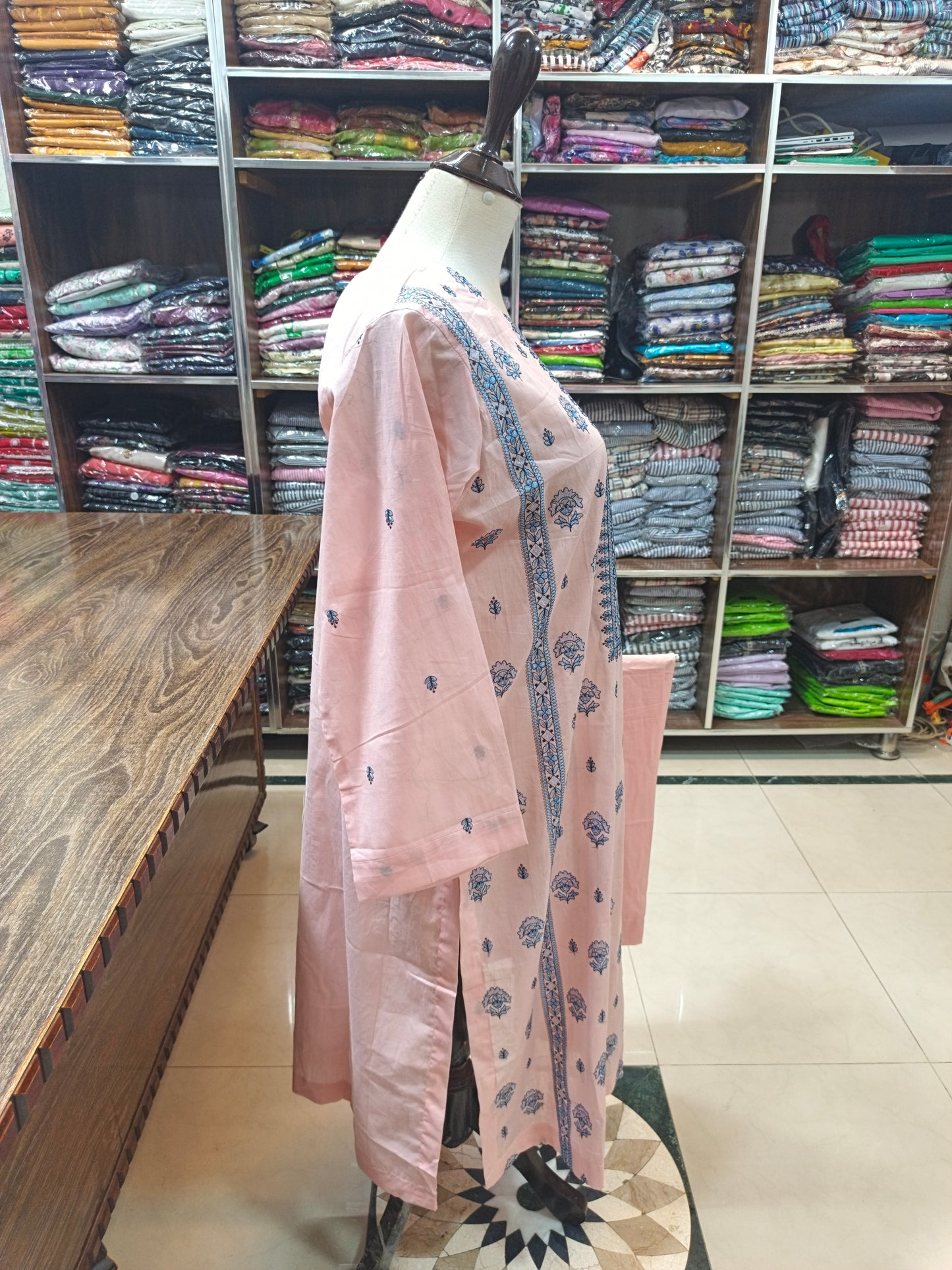 lawm embroidered stiched long shirt trouser 2 pc pchG