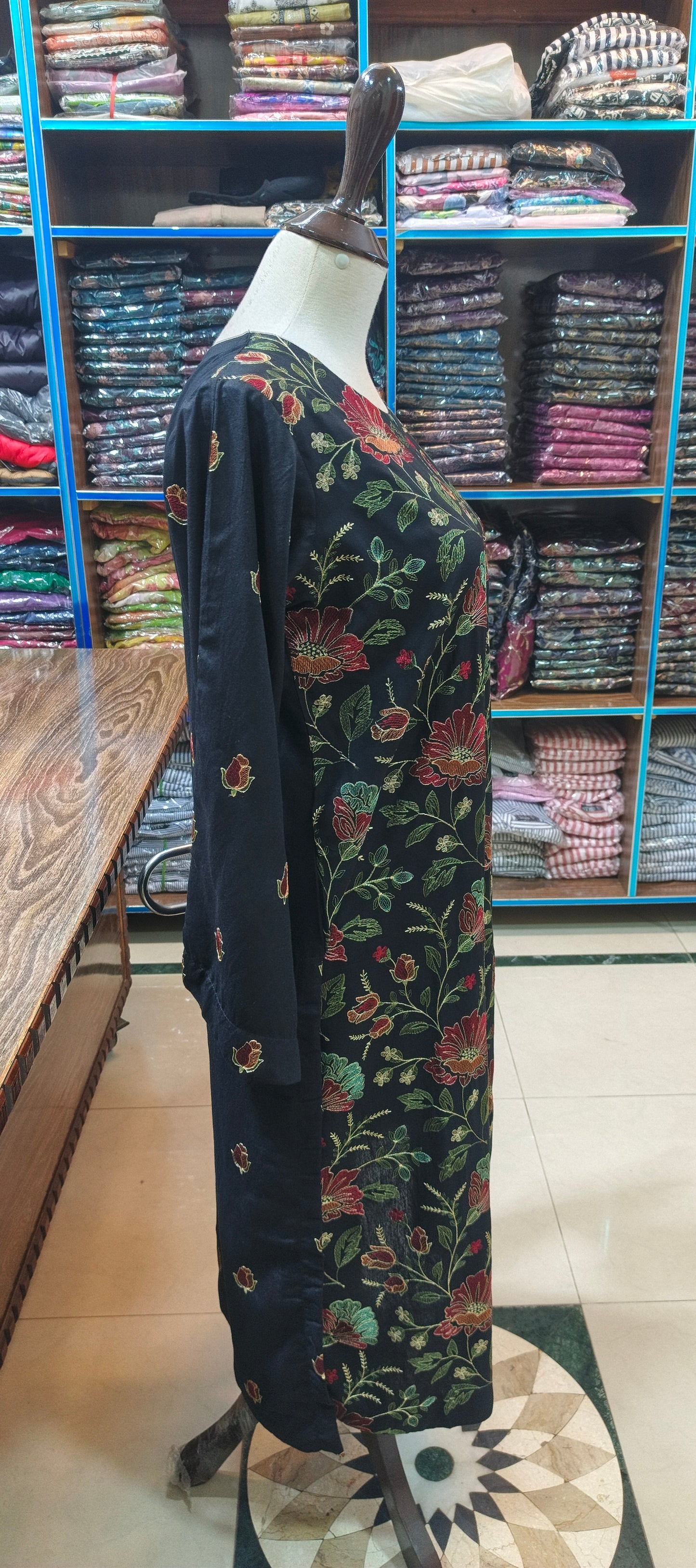 Karandi mid summer embroidered stiched 2pc blkr