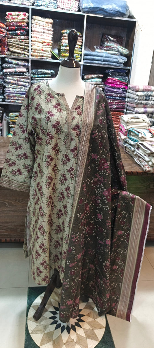 Safina khaddar shalwar kameez 3 pc