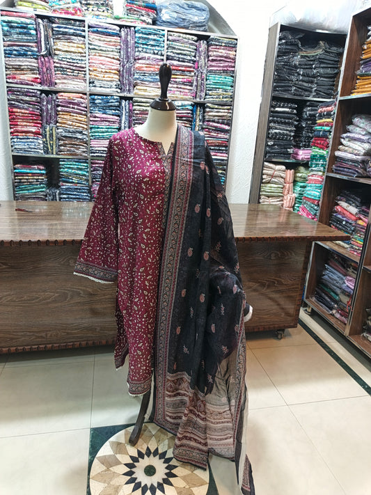 Binsaeed premium lawn stiched shalwar kameez 3pc brg