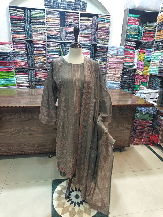 Binsaeed premium lawn stiched shalwar kameez 3pc mschun