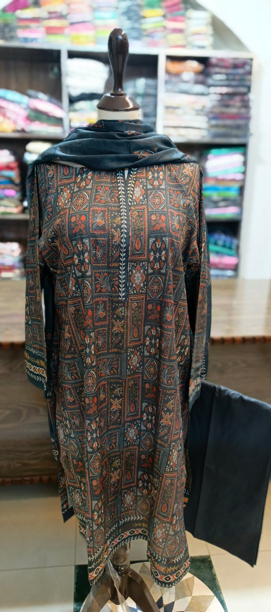 Co ord set 3 pc pure lawn