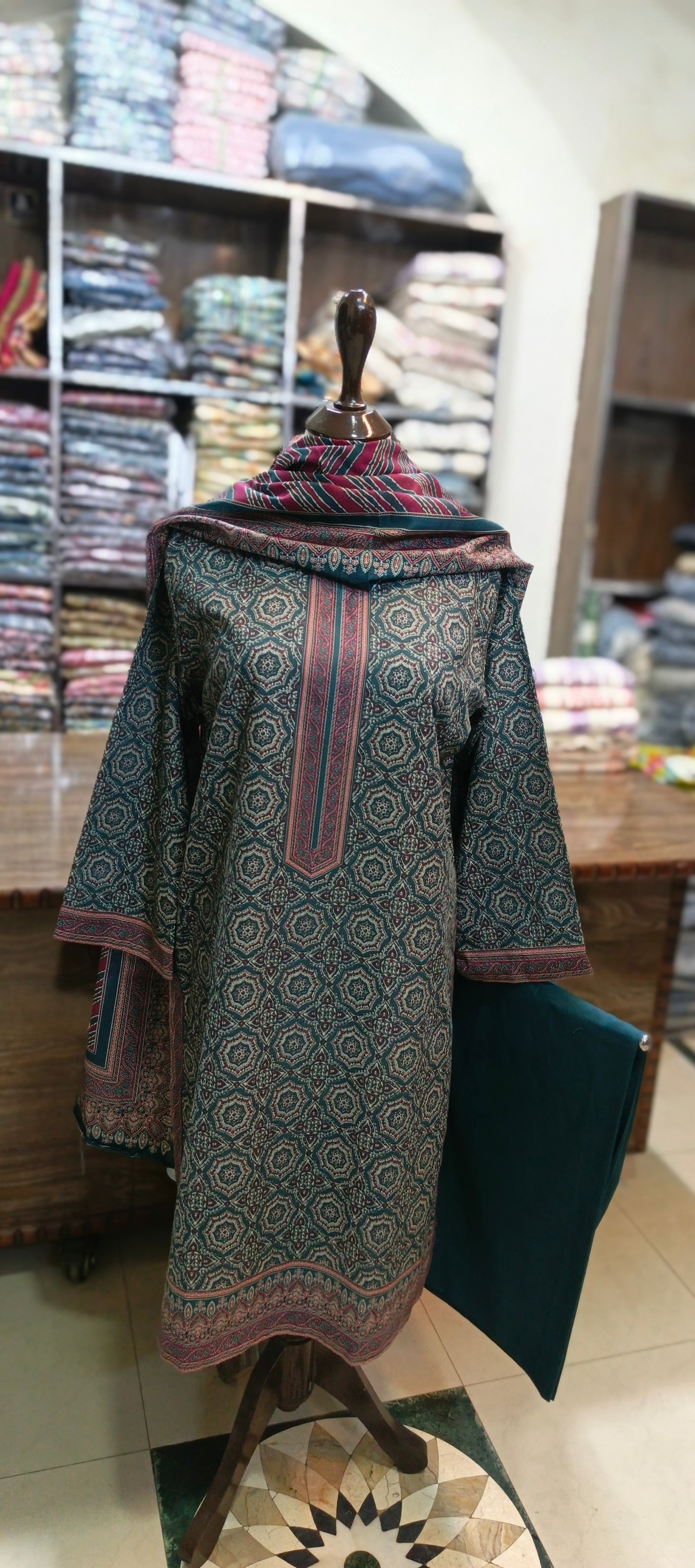 Bin saeed khaddar co ord set 3 pc