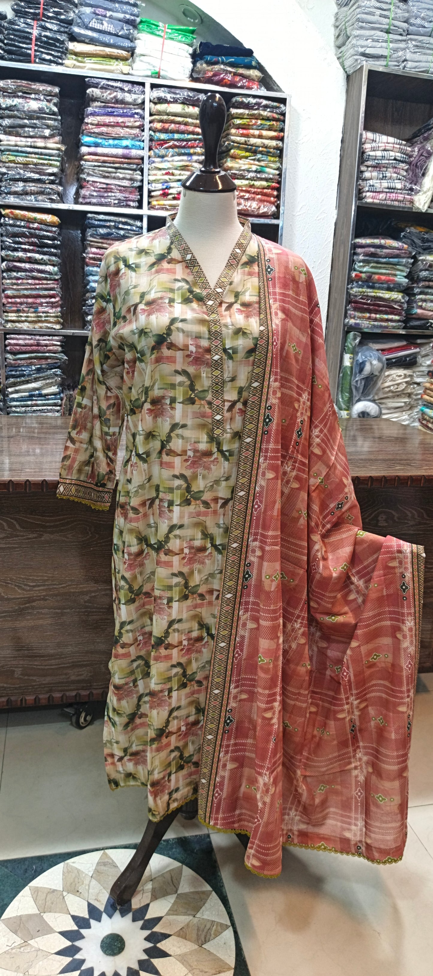 Bin saeed premium lawn shalwar kameez stiched 3 pc