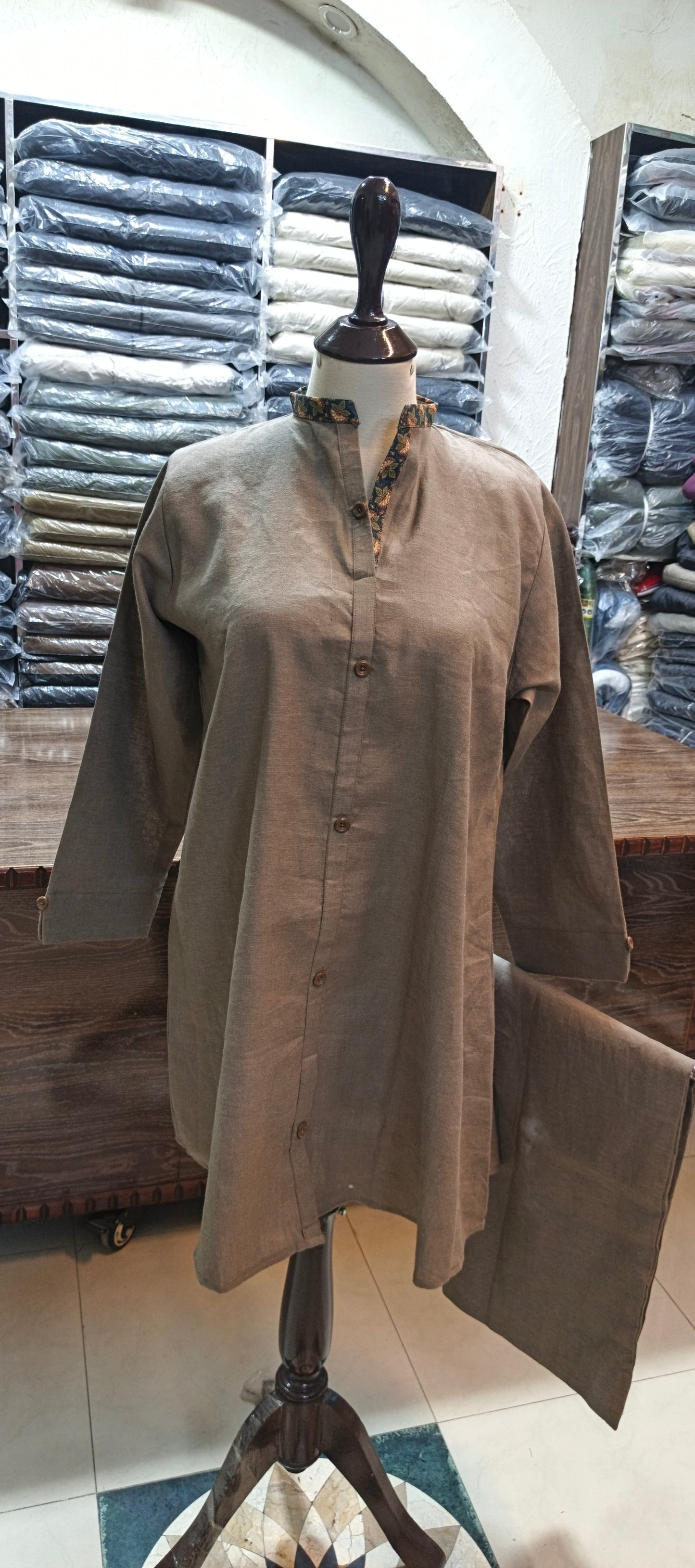 Bin saeed khaddar short co ord set