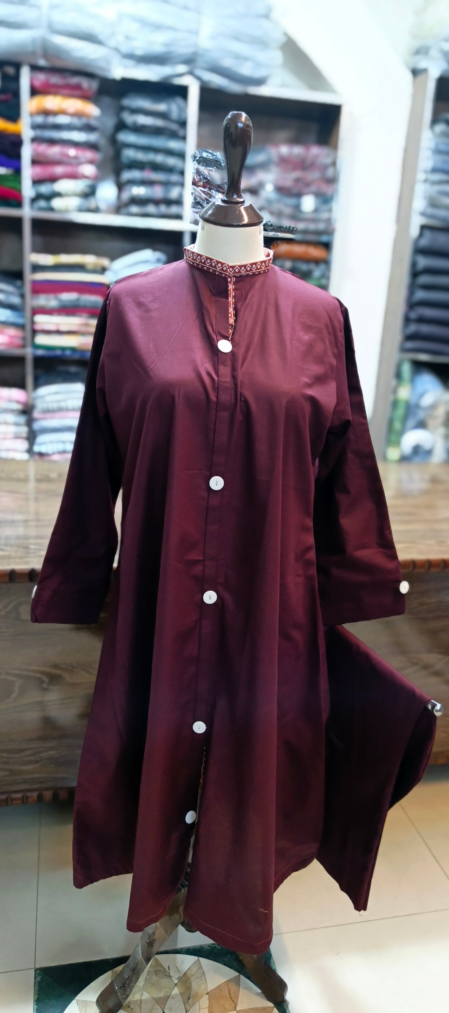 Bin saeed khaddar long stiched A line