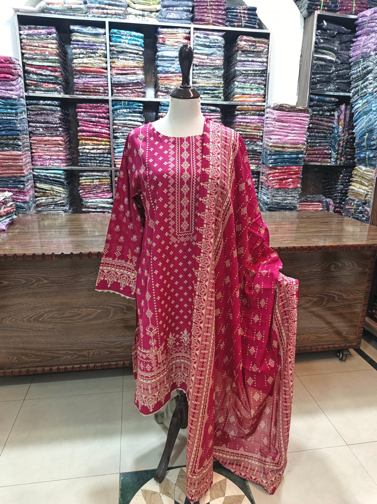 Safina premium lawn stiched shirt trouser 3pc mrnchun