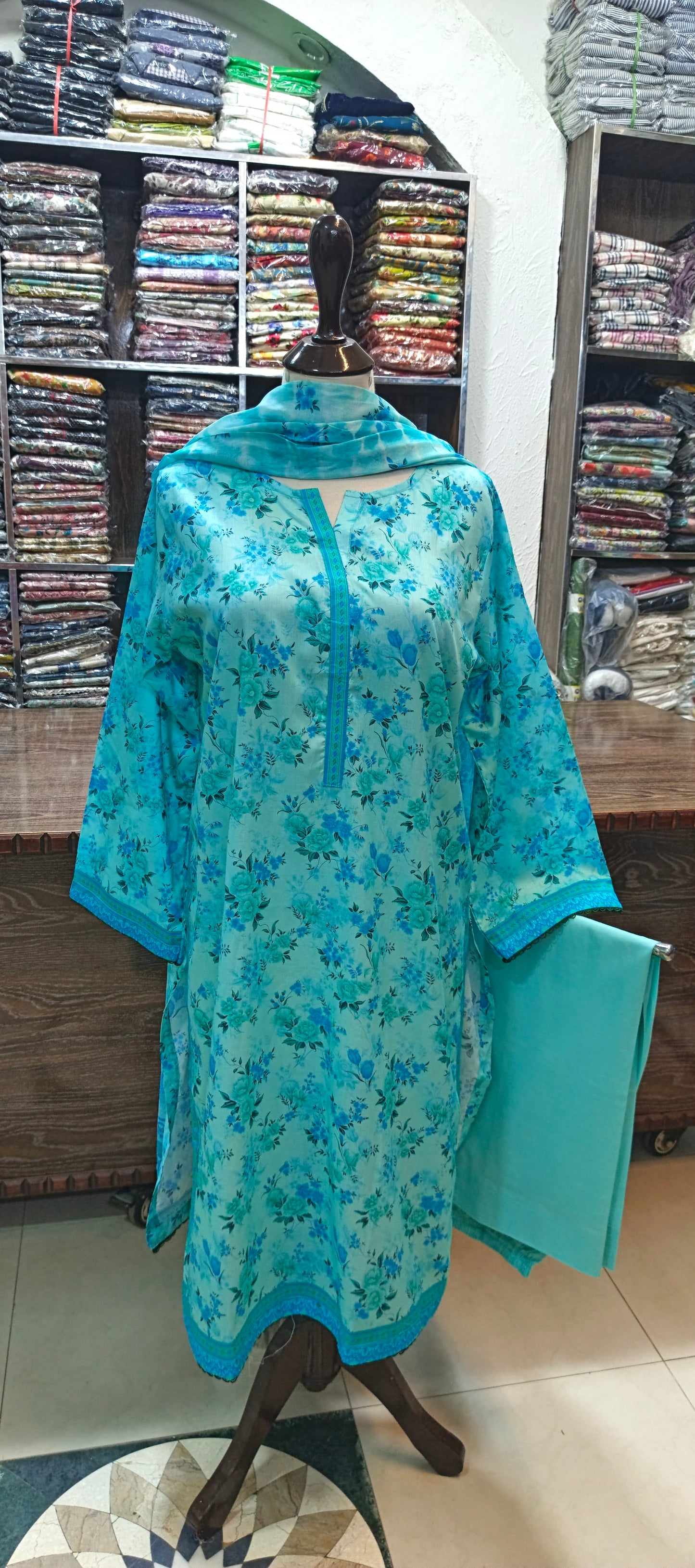 Safina premium lawn stiched shalwar kameez 3 pc