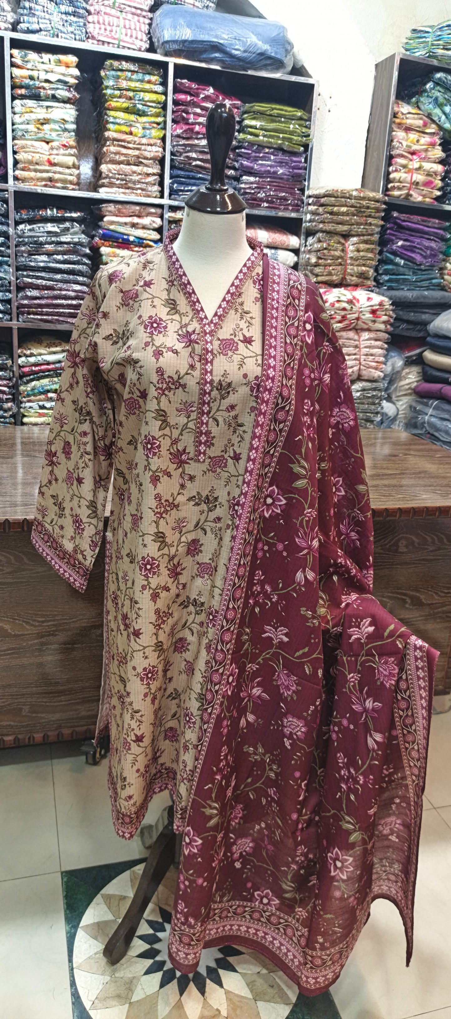 Bin saeed khaddar shalwar kameez 3 pc