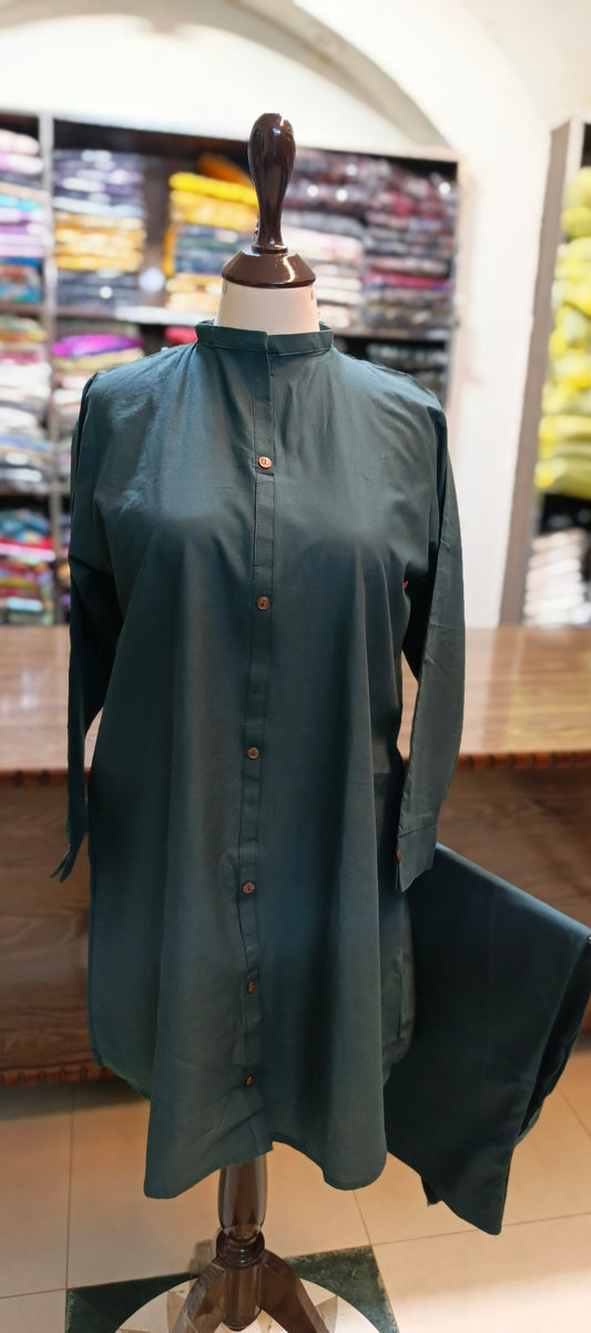 Bin Saeed solid khadder co ord set 2 pc