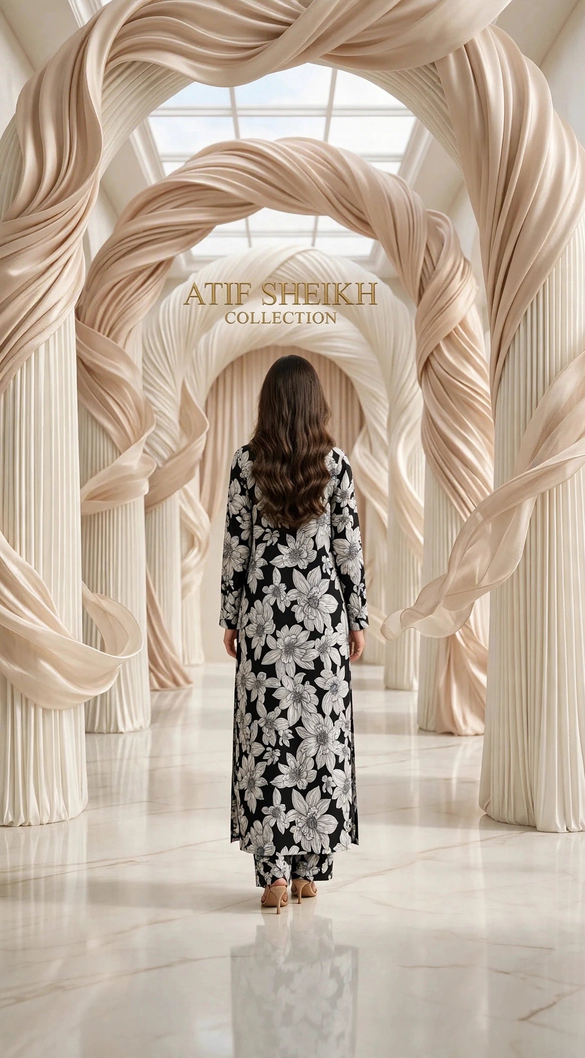 Linen long shirt trouser stiched 2 pc blkwt