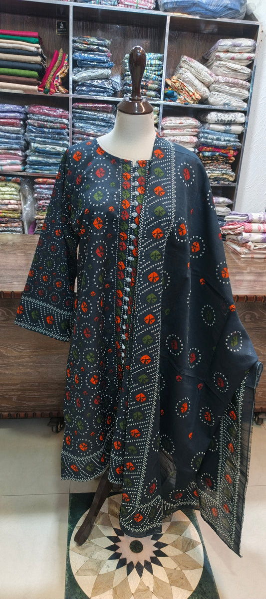 Bin saeed khaddar stiched 3 pc co ord set