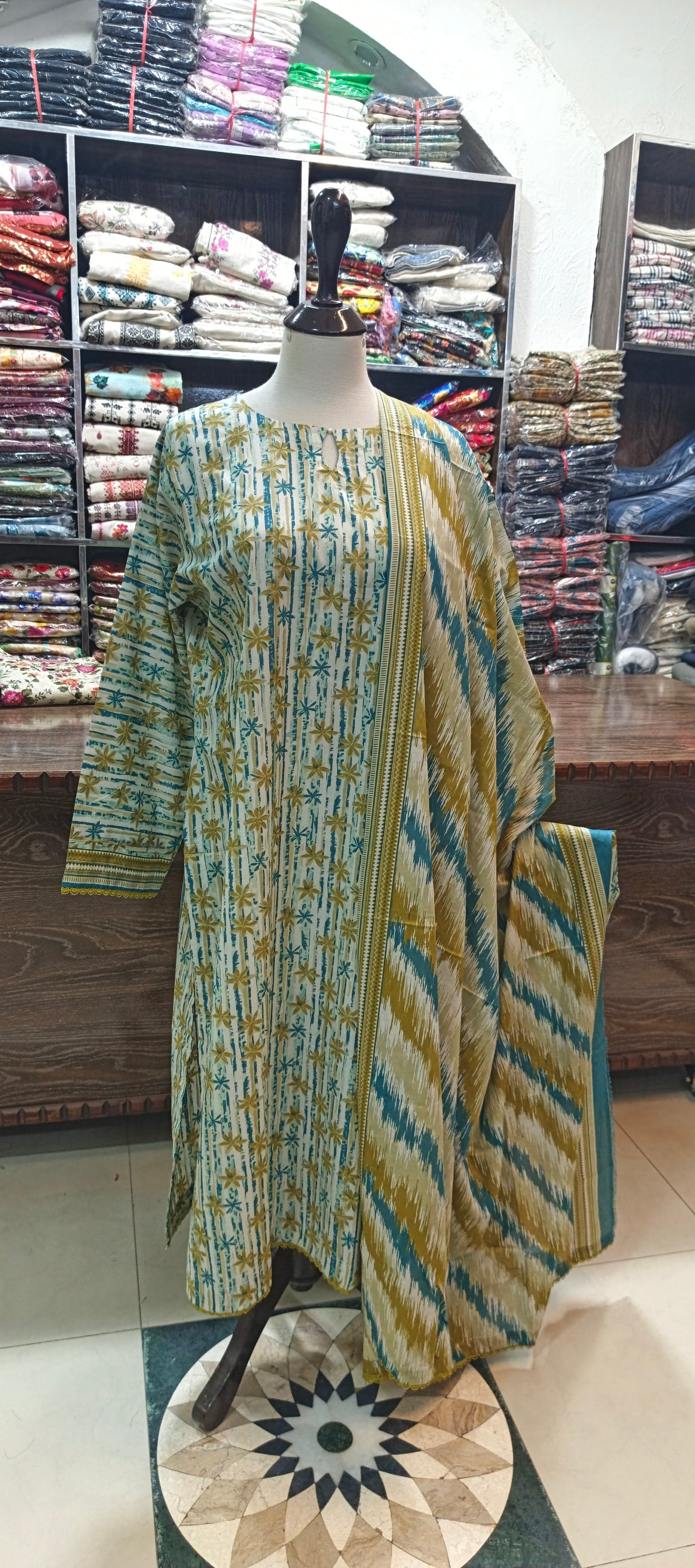 Bin saeed premium lawn stiched shirt trouser 3 pc