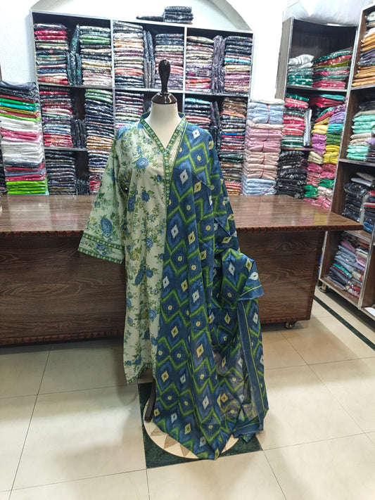 Binsaeed premium lawn stiched shirt trouser 3 pc psta