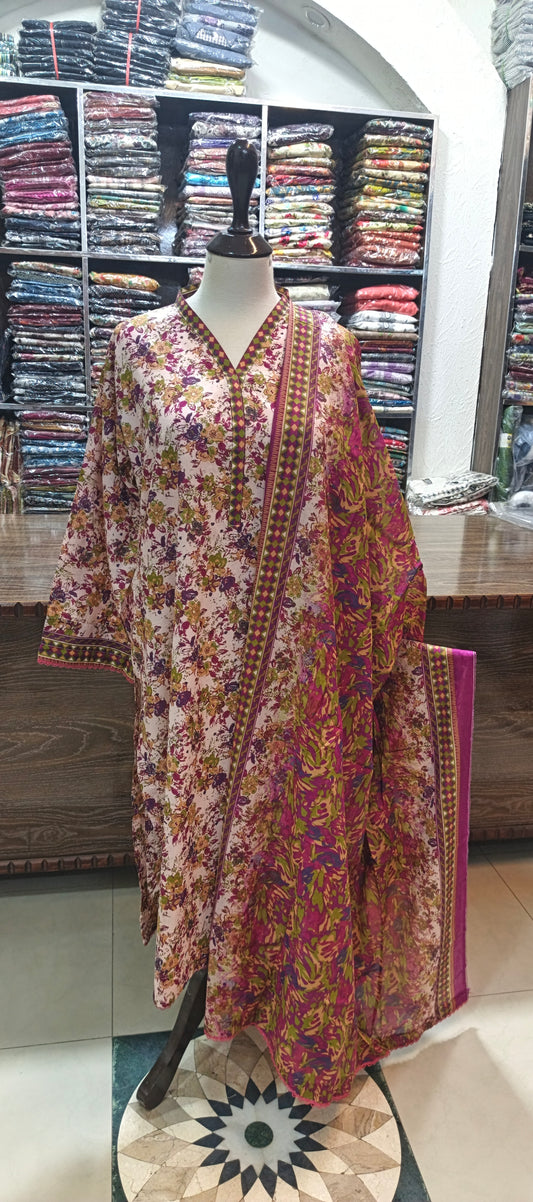 Bin saeed long shirt trouser stiched 3 pc