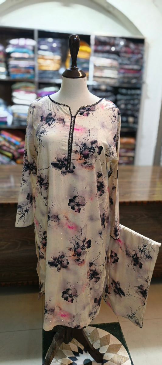 Mukesh linen shalwar kameez