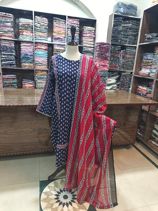 Bin saeed premium lawn stiched shirt trouser 3pc nvrd