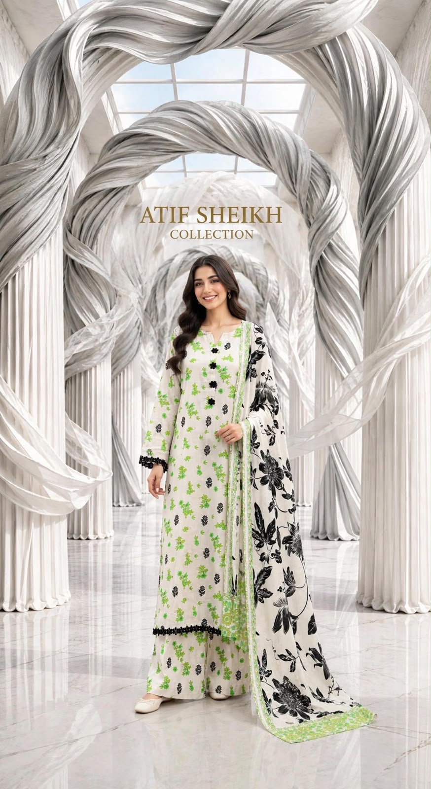 Marina stiched shalwar kameez 3pc pstgren