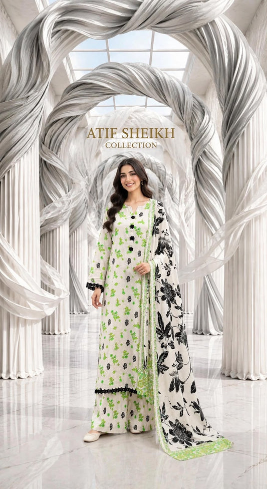Marina stiched shalwar kameez 3pc pstgren