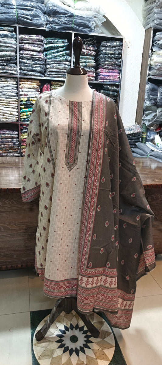 Bin saeed khaddar shalwar kameez 3 pc