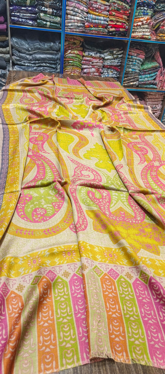 Pashmina woollen qalamkar shawls lt