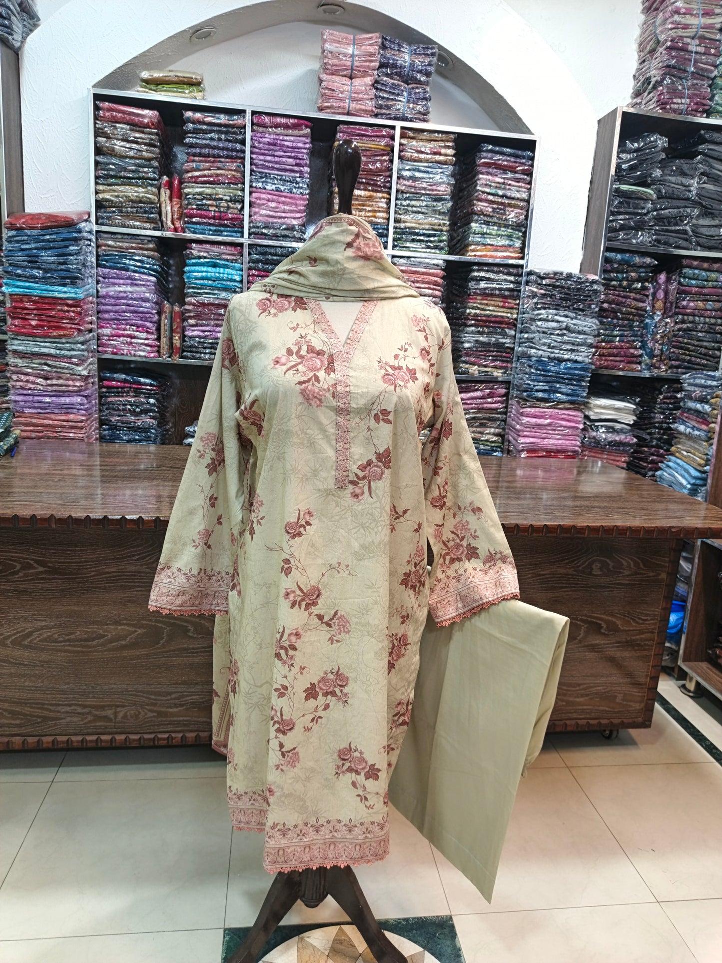 Bin saeed premium lawn stiched shirt trouser 3pc bijlilc