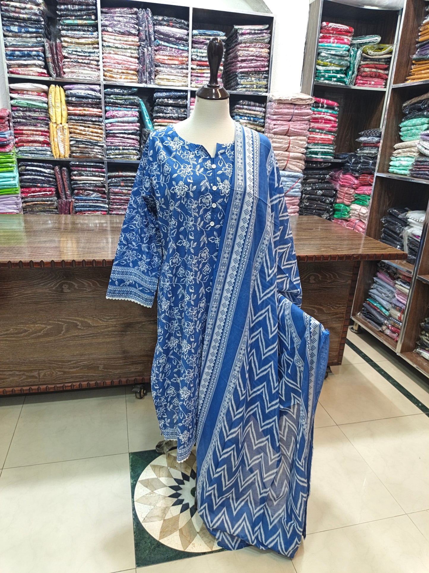 Binsaeed premium lawn stiched shalwar kameez 3 pc ice3
