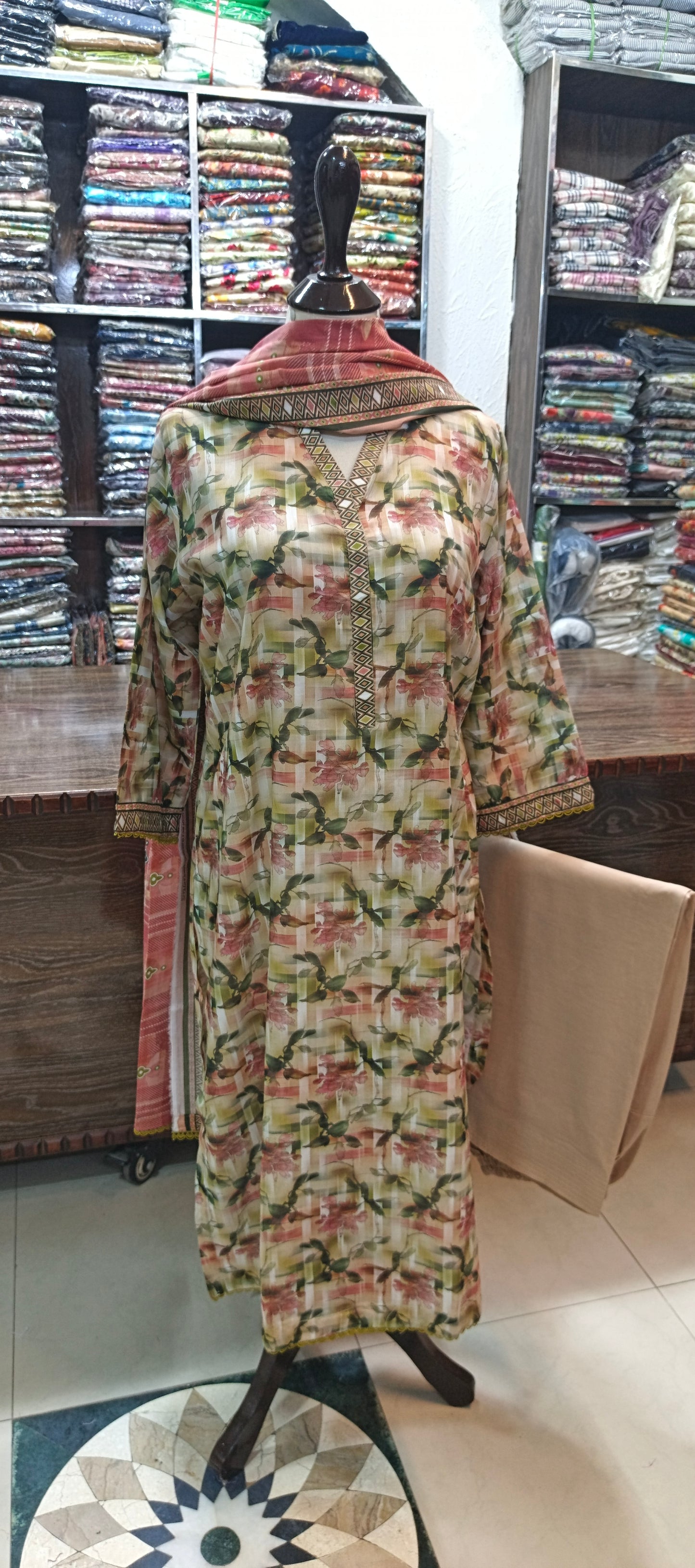 Bin saeed premium lawn shalwar kameez stiched 3 pc