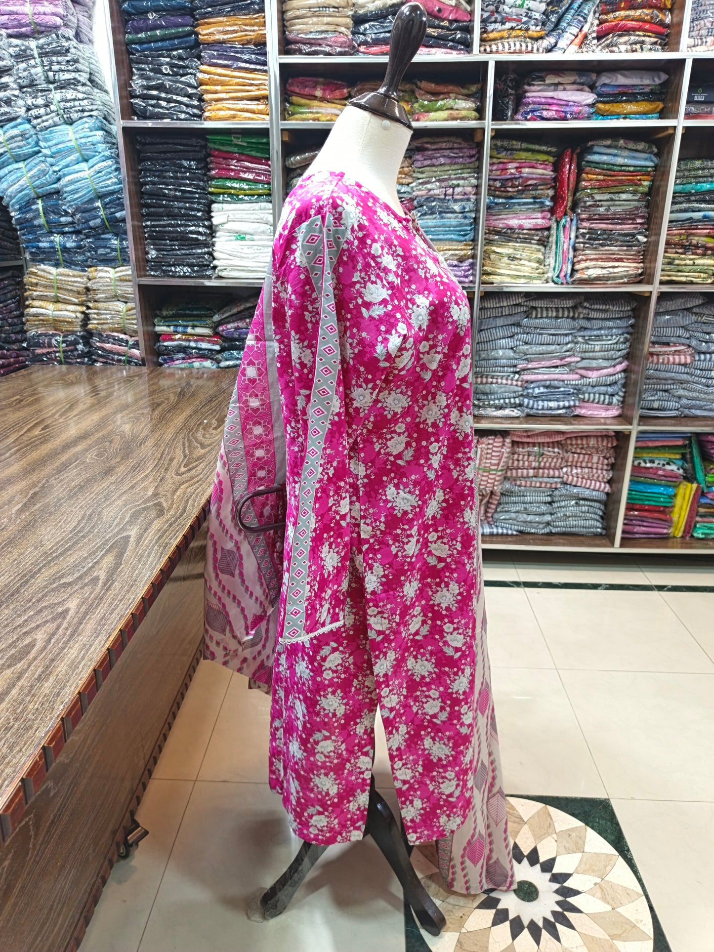 Binsaeed premium lawn stiched shirt trouser stiched 3pc pnkcrm