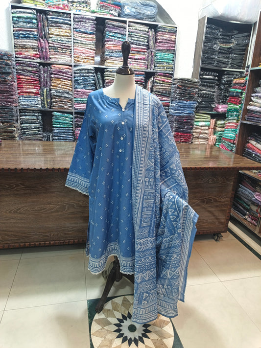 Binsaeed premium lawn stiched shalwar kameez 3pc ice3