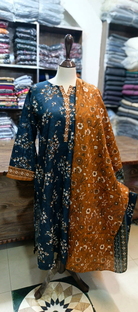 Safina khaddar stiched 3 pc