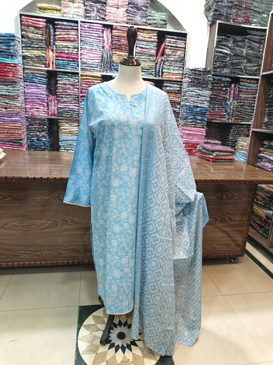 Binsaeed premium lawn stiched shirt trouser 3pc ice