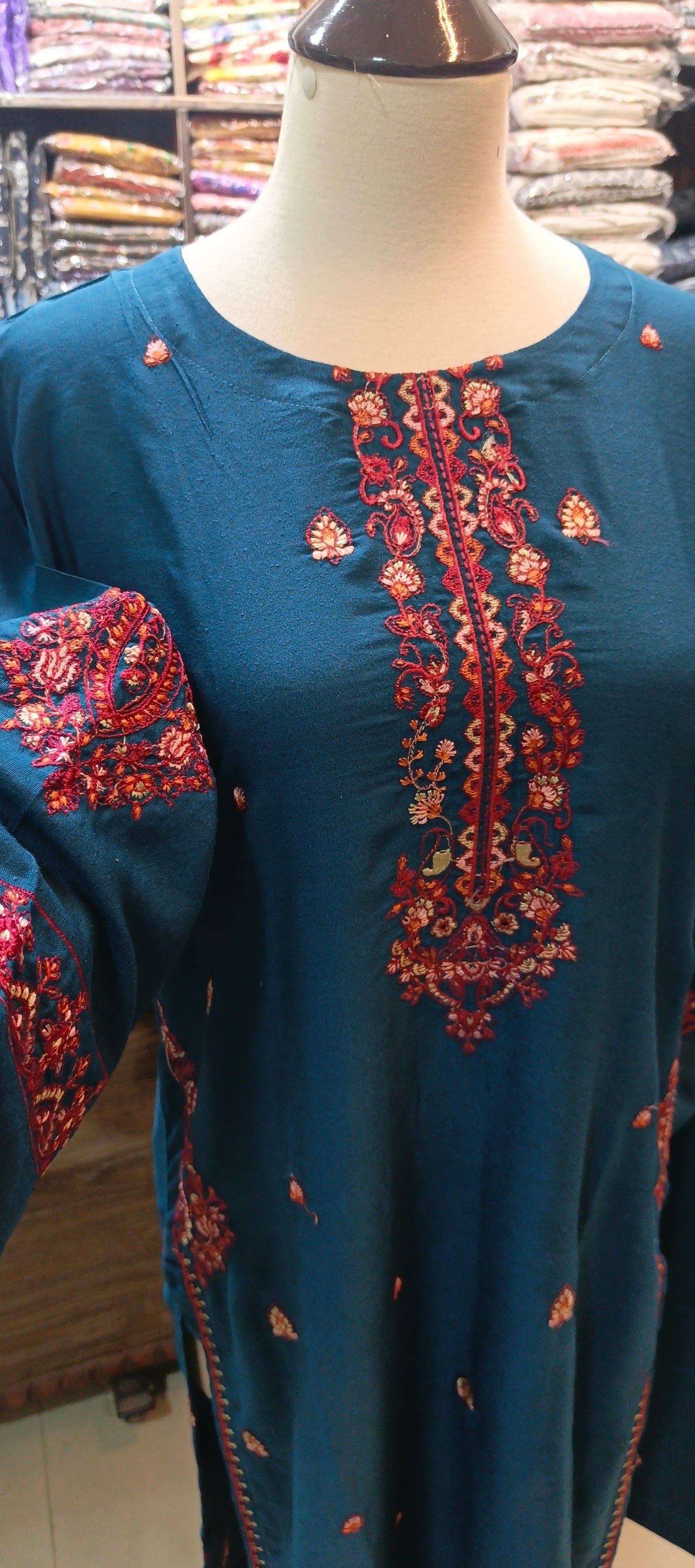 Mid summer karandi embroidered stiched 2 pc frzD