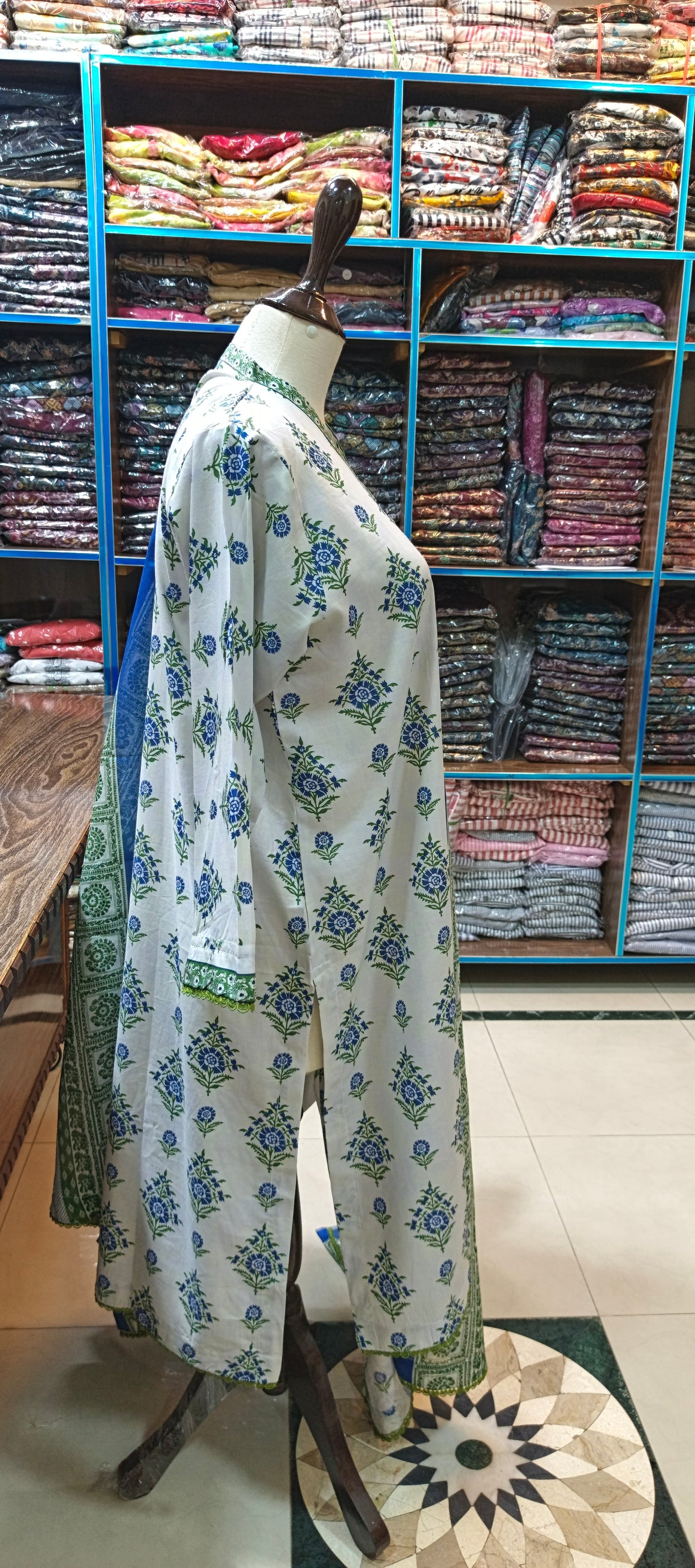 Bin saeed premium lawn long stiched shirt trouser 3 pc