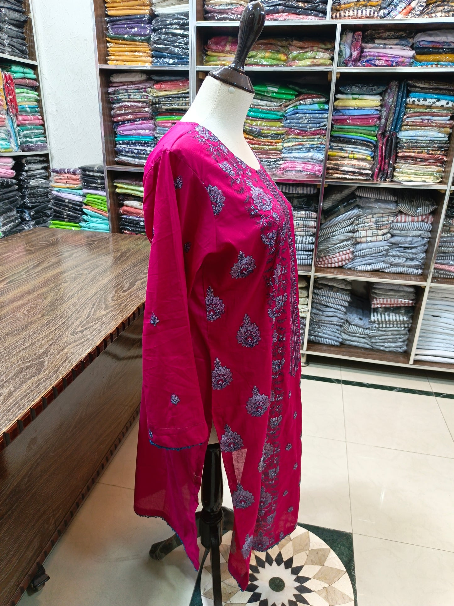 Breeze embroidered lawn stiched long shirt trouser 2pc shkpnl