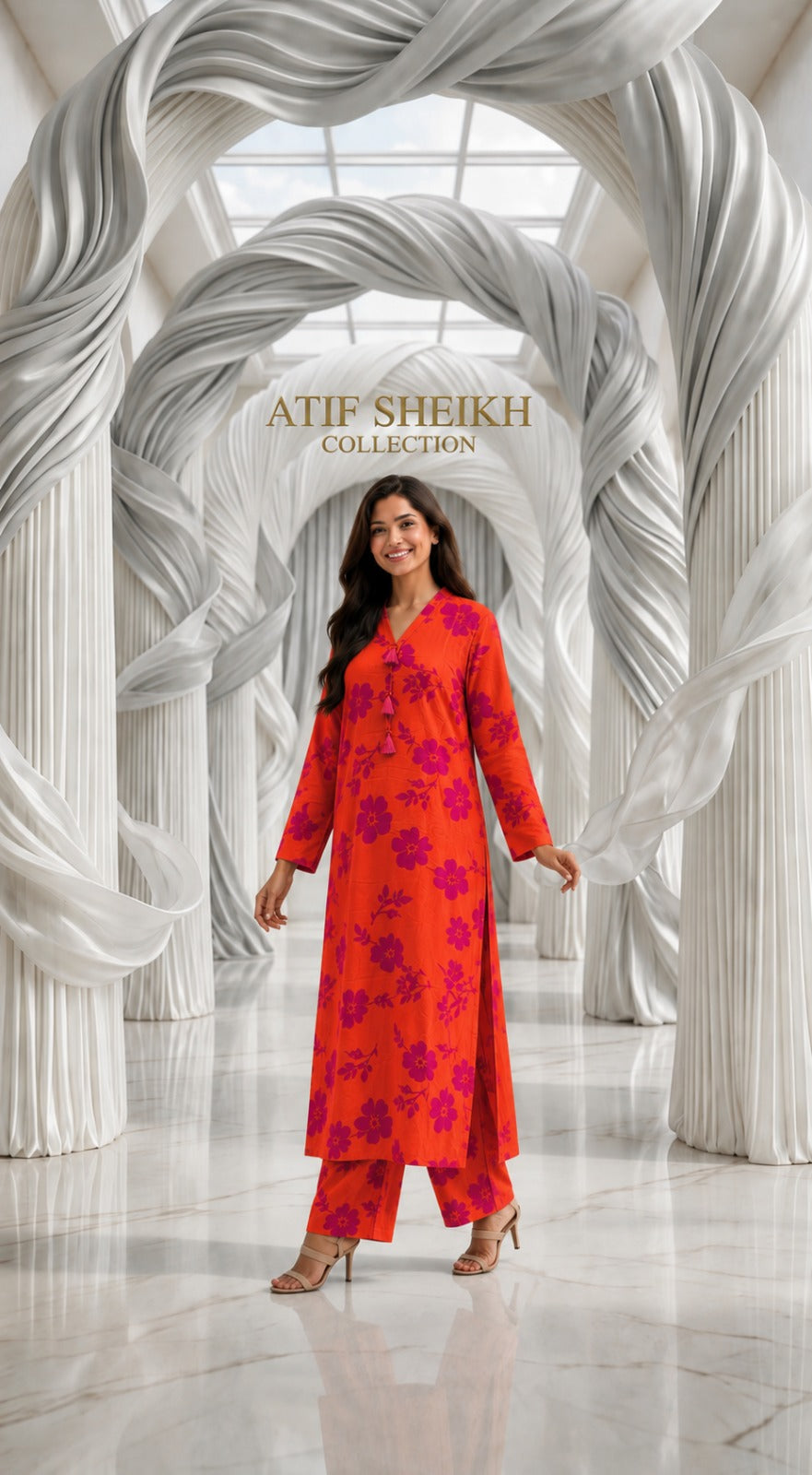 Linen stiched long shirt trouser 2 pc orgflr