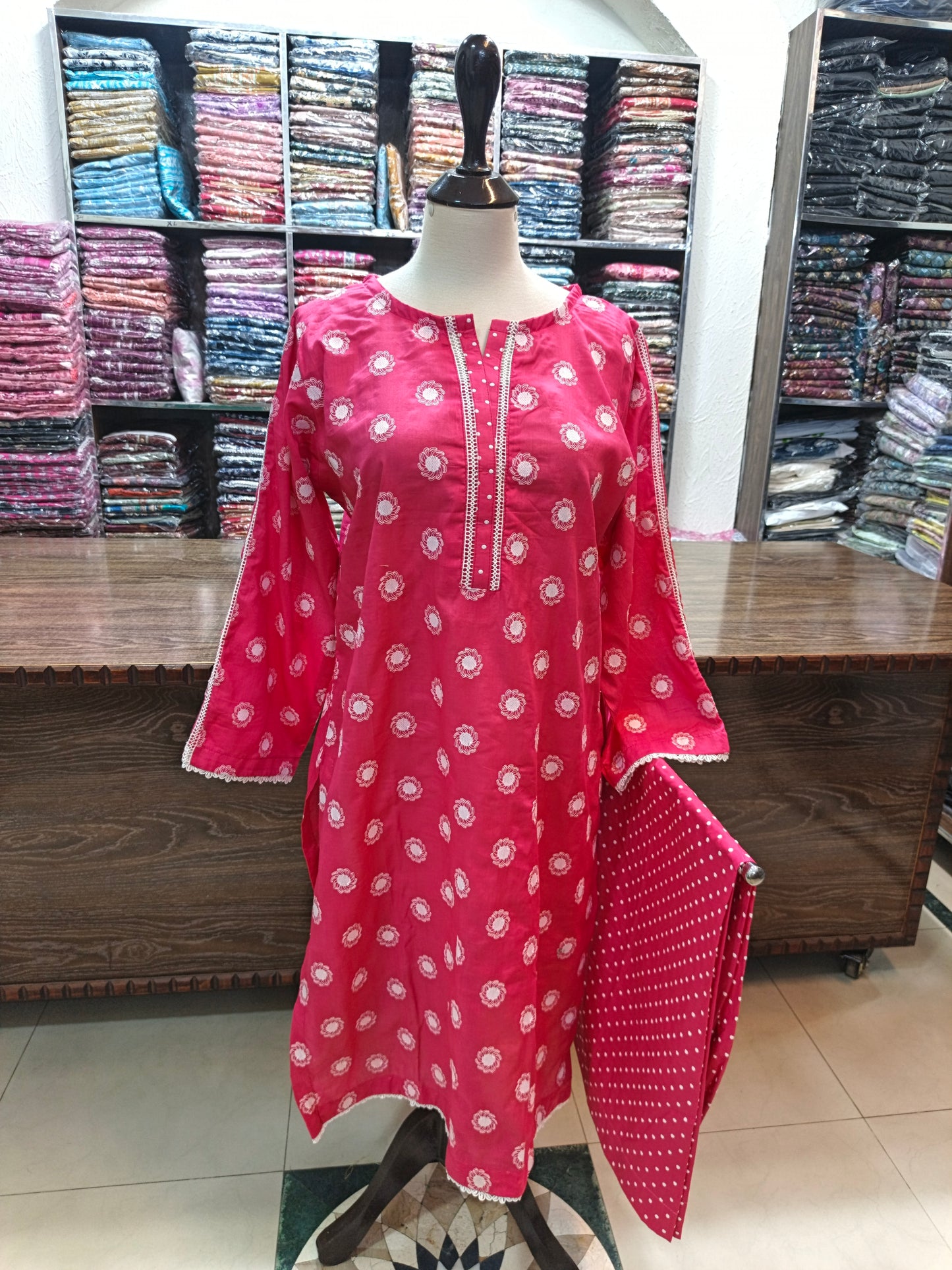 Lawn embroidered stiched shirt trouser 2pc shpnk