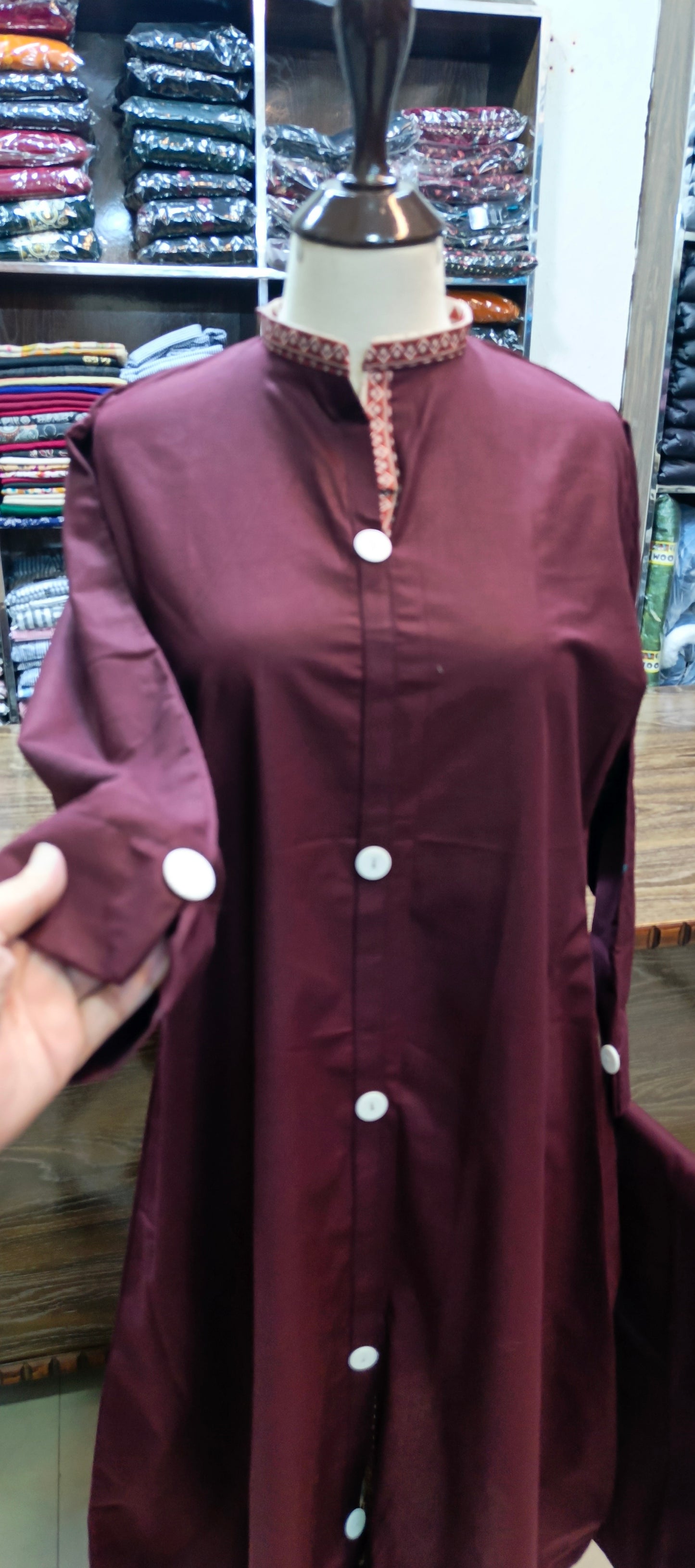 Bin saeed khaddar long stiched A line