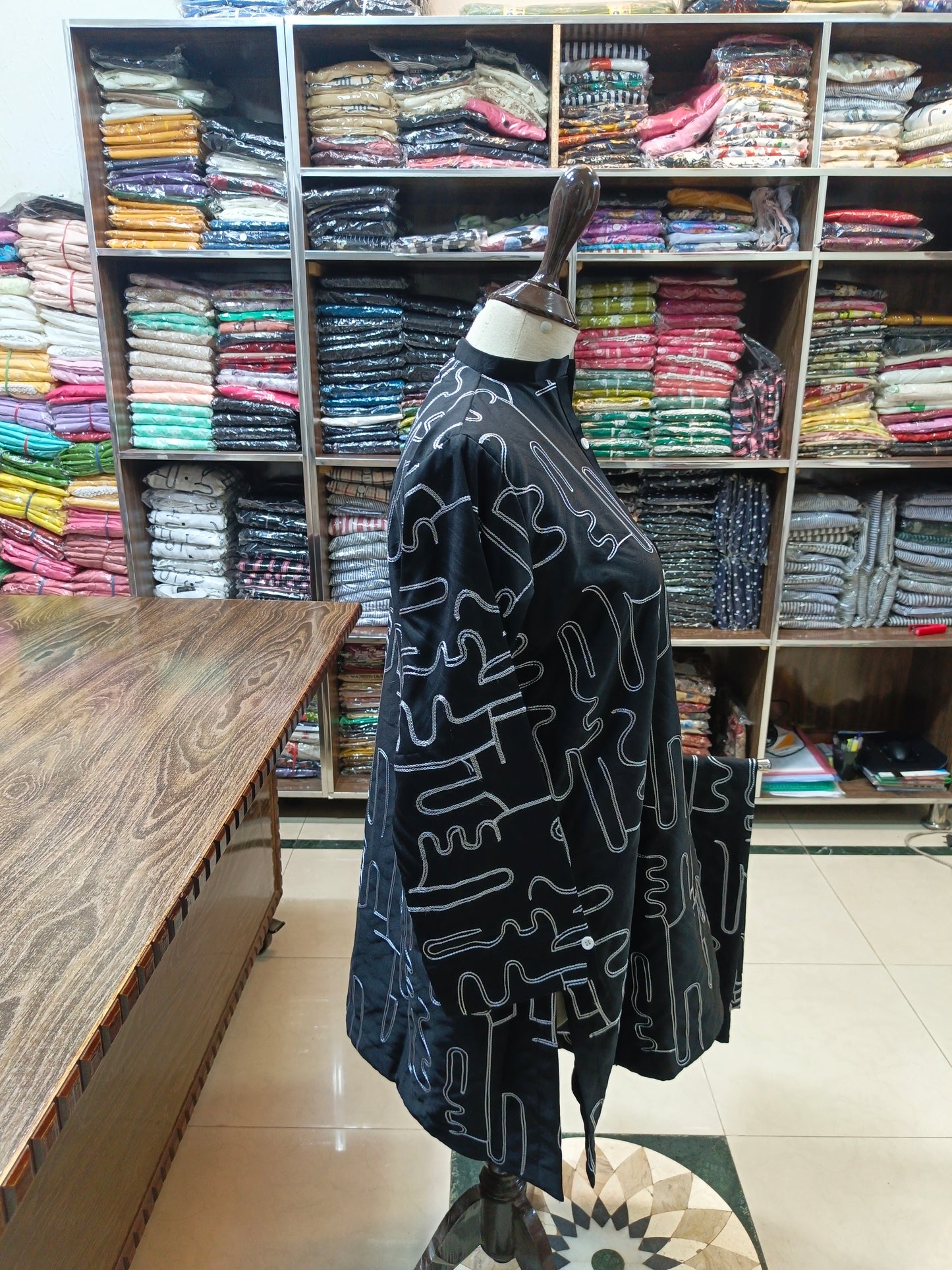 Winter cotton short co ord set 2 pc blkemb