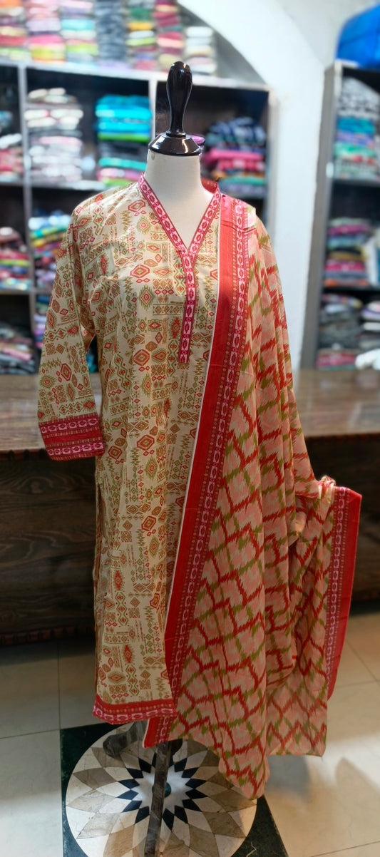 Bin saeed Co ord set three pc pure lawn