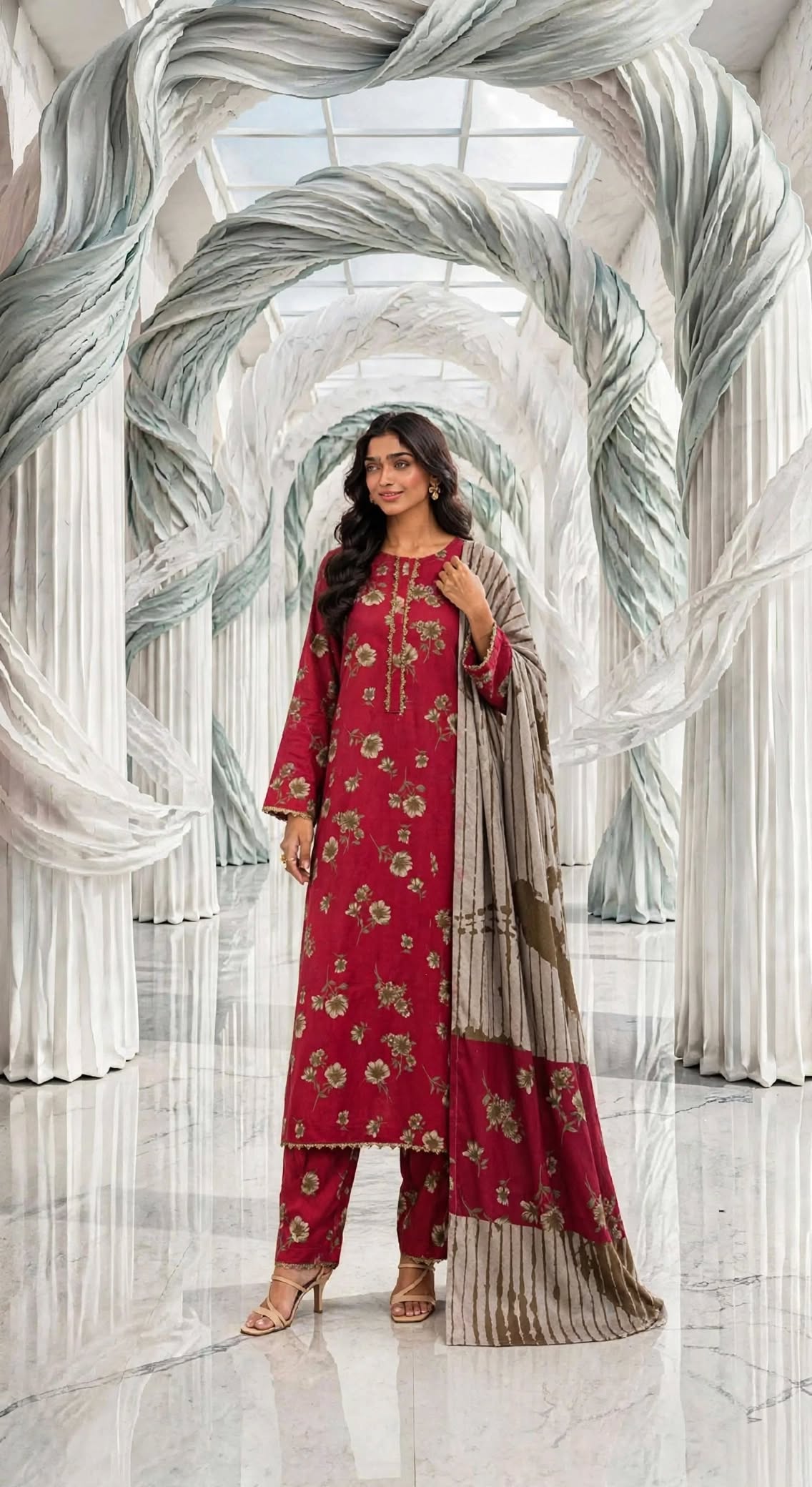 Marina stiched shalwar kameez 3 pc mrnskn