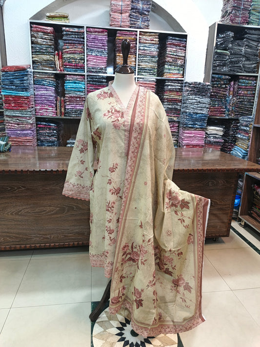 Bin saeed premium lawn stiched shirt trouser 3pc bijlilc