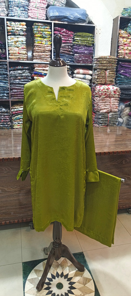 Velvet silk short co ord set