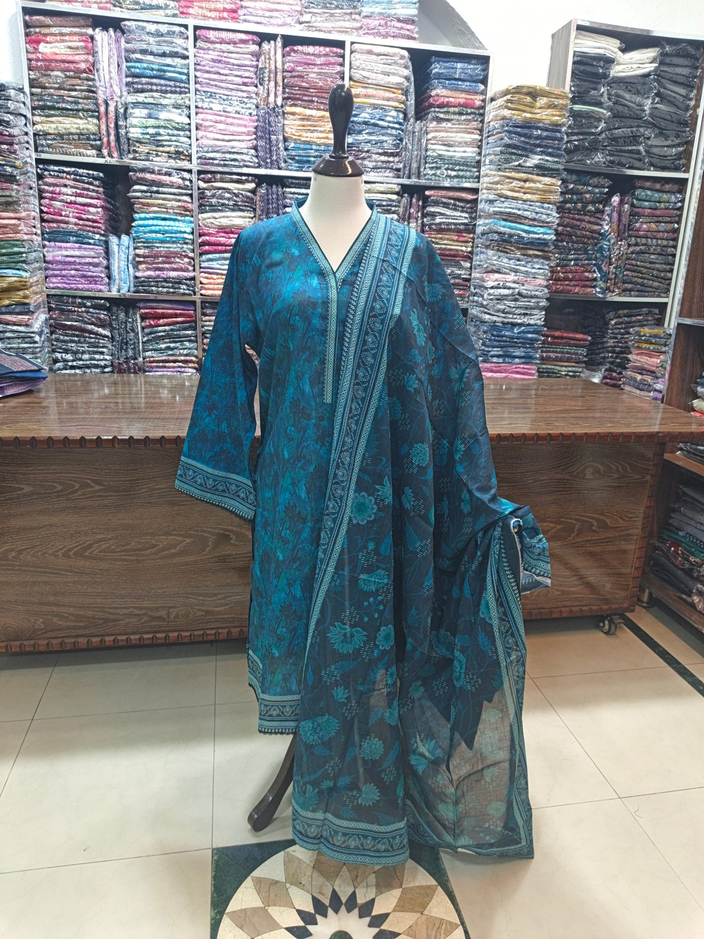 Bin saeed premium lawn stiched shirt trouser 3pc Dself