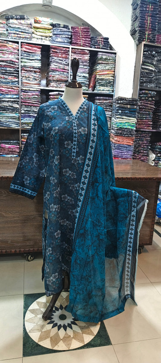Safina premium lawn stiched shalwar kameez 3pc frzi