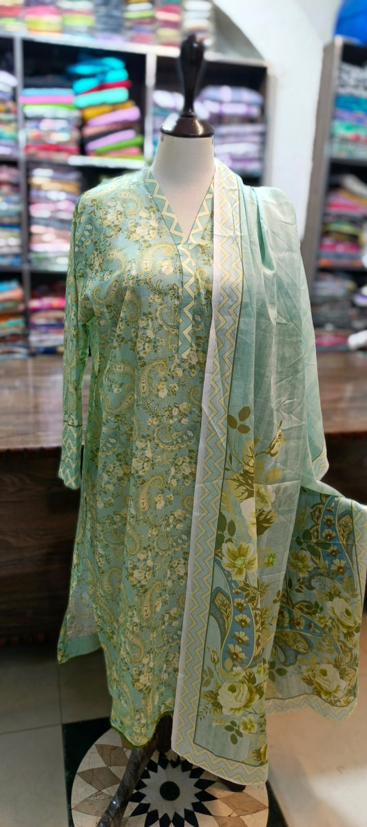 Safina premium lawn farshi shalwar 3 pc