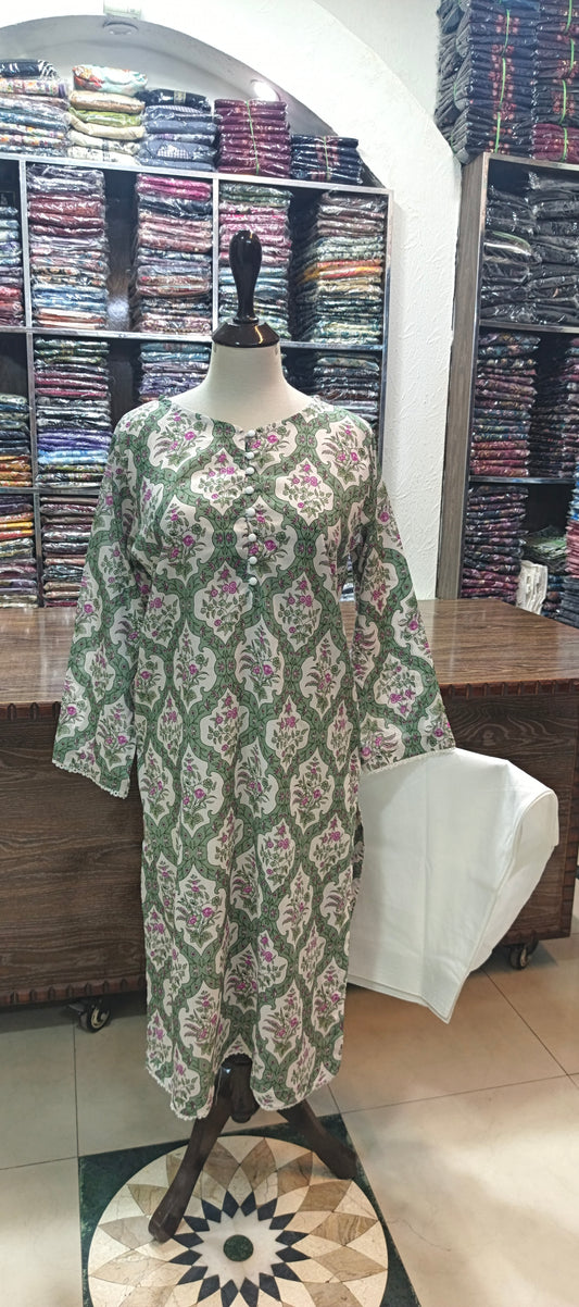 Bin saeed lawn stiched shalwar kameez 2 pc mhdiwt